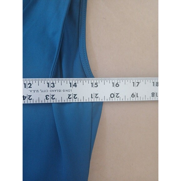 Teal Lingerie Maxi Gown Size L Thigh High Slits Sexy Classic - Picture 2 of 6